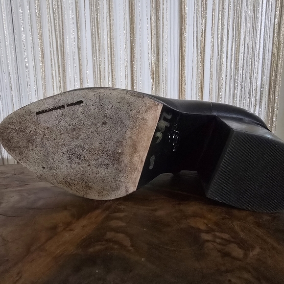 Alexander Wang Gabi - Black Leather & Silver Cut-out Heel Women's 36 1/2 - Picture 4 of 5